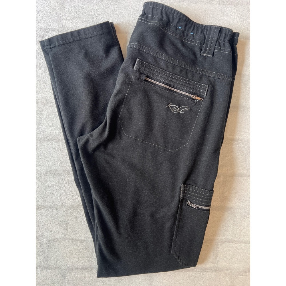 Kuhl Mova Cargo Pants Womens 6 Black Stretch Hiking Travel Pockets gorpcore